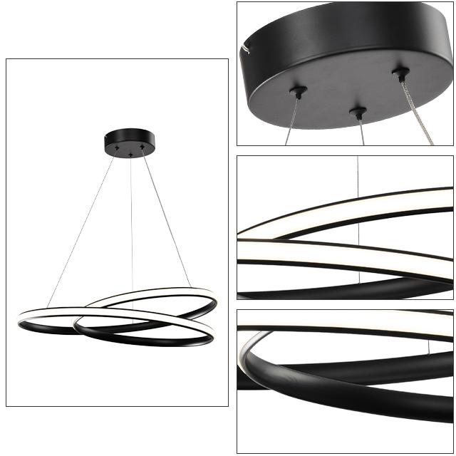 Black Finish Cheap LED Pendant Lighting Chandeliers Lustres Modernes - Image 4