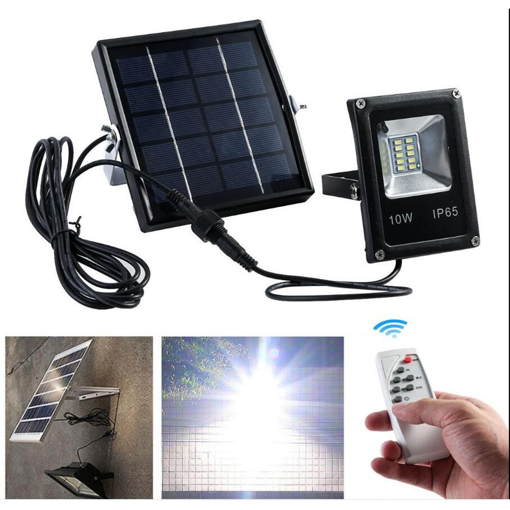 10W LED Waterproof Solar Powered Sensor Flood Light Outdoor Garden Security Lamp