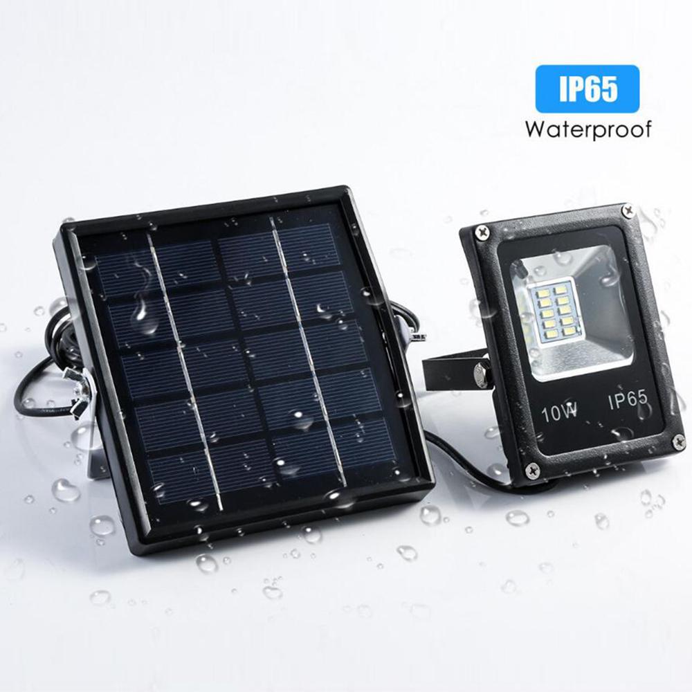 10W LED Waterproof Solar Powered Sensor Flood Light Outdoor Garden Security Lamp - Image 2