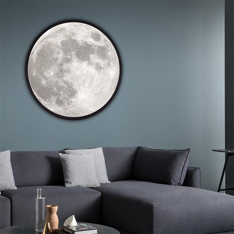 LED Mirror Moon Lamp Mercury Lamps Romantic Makeup Wood Frame Hanging Mirror Girl Gift Bedroom Decor - Image 4