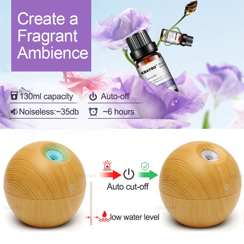130ml USB Aroma Essential Oil Diffuser Ultrasonic Mist Humidifier Air Purifier 7 Color Change LED Night light for Office Home - Image 4