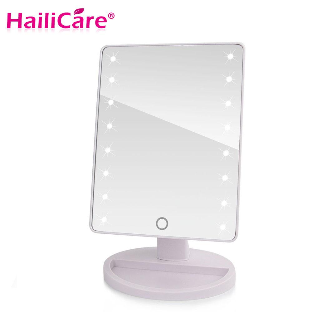 LED Touch Screen Makeup Mirror Professional Vanity Mirror With 16 LED Lights Health Beauty Adjustable Countertop 180 Rotating - Image 2