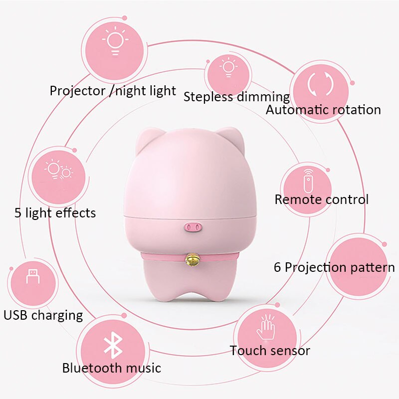 Starry Sky Projector LED Night Light Remote Control Rotating  Bedroom Night Lamp Novelty Light for Children Baby Sleeping Lamp - Image 3