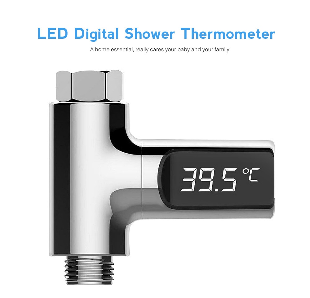 Led Display Water Shower Thermometer LED Display Home Water Shower Thermometer Flow Water Temperture Monitor