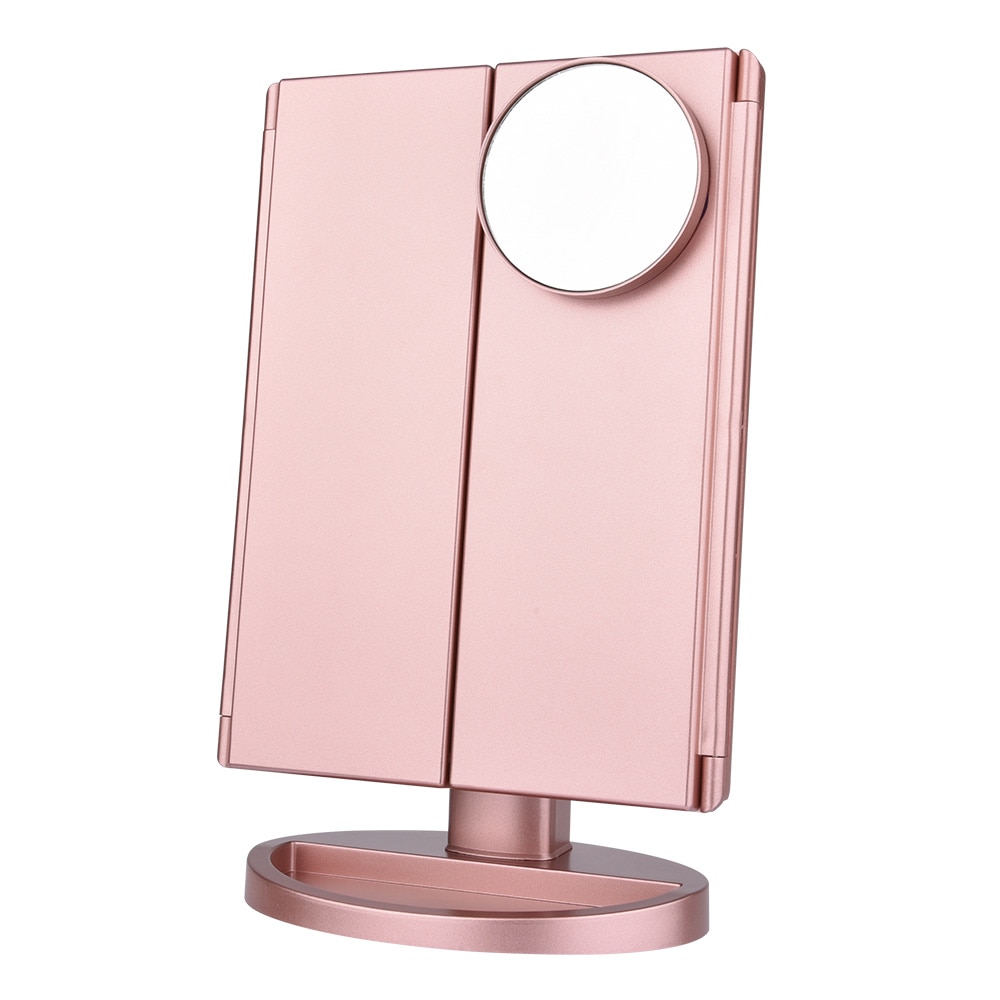 LED Touch Screen 22 Light Makeup Mirror Table Desktop Makeup 1X/2X/3X/10X Magnifying Mirrors Vanity 3 Folding Adjustable Mirror - Image 6