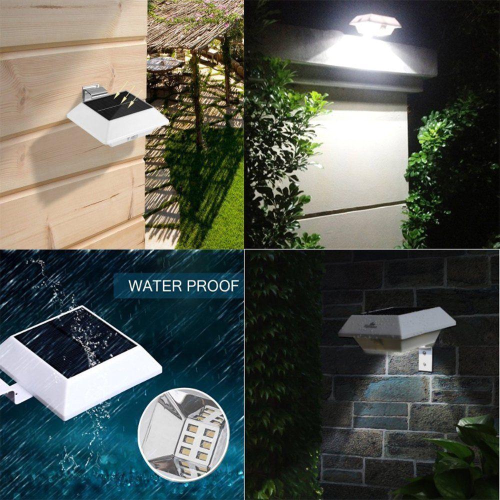 6 LED Light Sensor Light Waterproof Solar Powered Lamp Wall Mount Lamp Night Light - Image 3