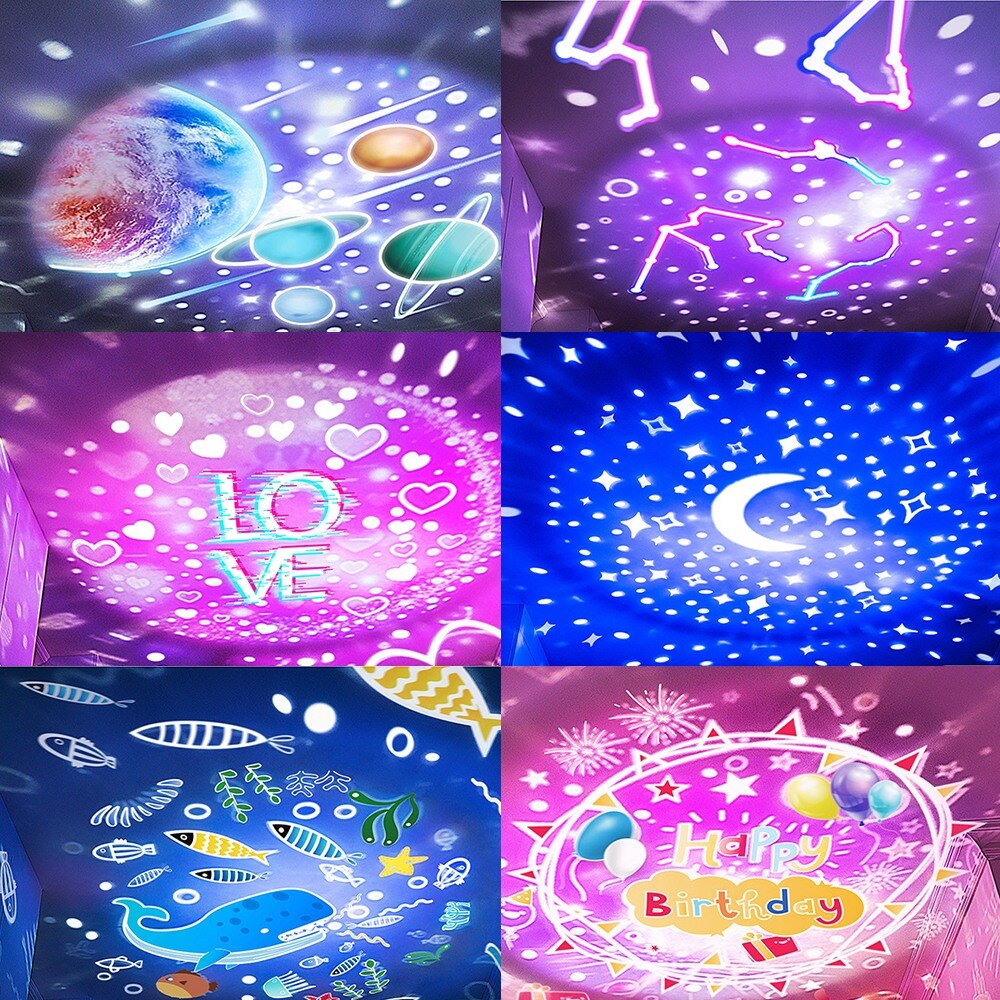 Starry Sky Projector LED Night Light Remote Control Rotating  Bedroom Night Lamp Novelty Light for Children Baby Sleeping Lamp - Image 4