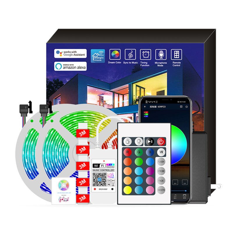 RGB Led Light Strip DC 12V With WIFI Controller SMD 5050 5m 10m 15m 20m 30m Neon Diode Ribbon Flexible Decoration For Room - Image 8