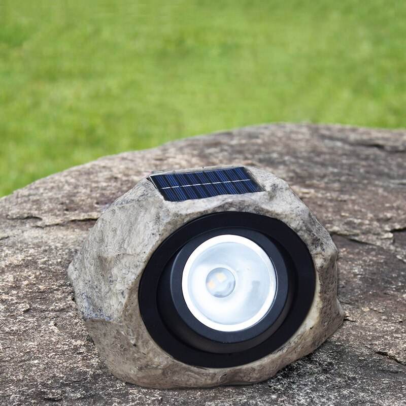 1PC Solar Simulate Resin Stone Lamp Warm Light Solar Lamp for Courtyard Park Garden Decor C1291 g - Image 2