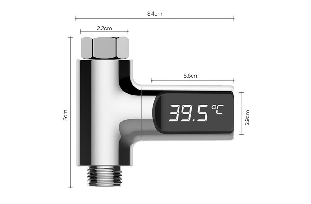 Led Display Water Shower Thermometer LED Display Home Water Shower Thermometer Flow Water Temperture Monitor - Image 3
