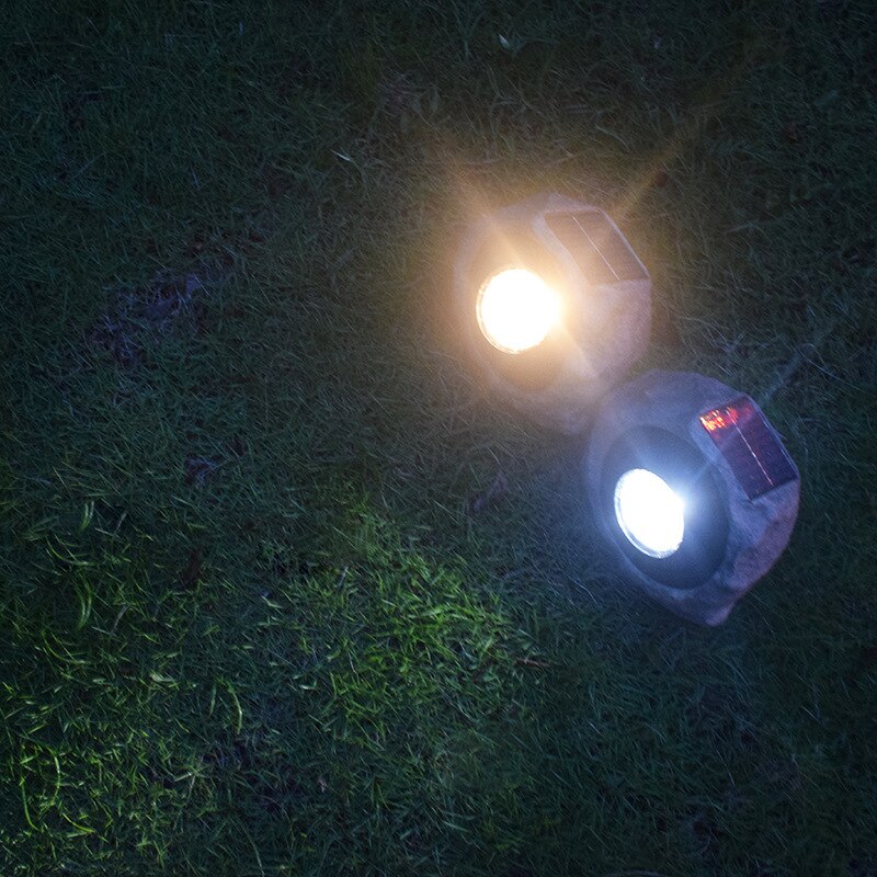 1PC Solar Simulate Resin Stone Lamp Warm Light Solar Lamp for Courtyard Park Garden Decor C1291 g - Image 3