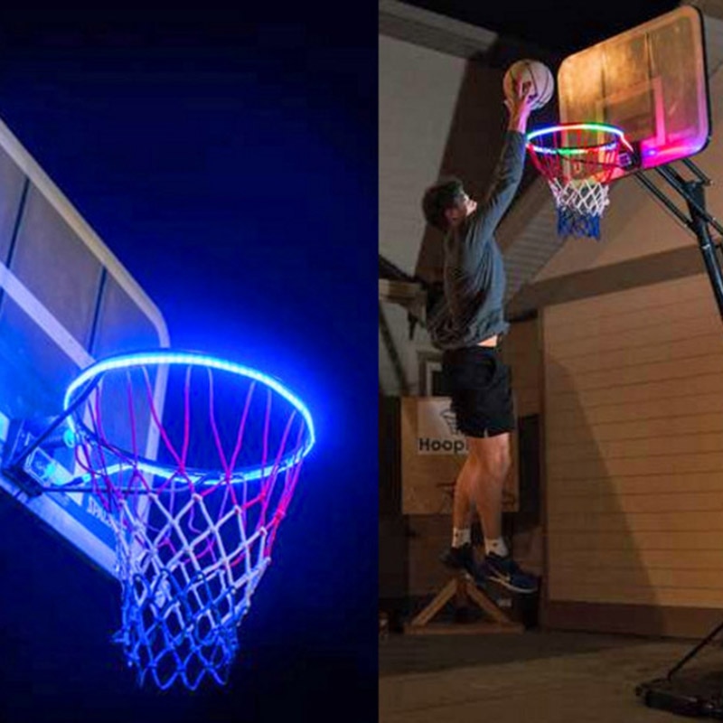 1 PCS LED Basketball Hoop Light Basketball Rim Changing  Induction Lamp Shoot Hoops Solar Light Playing At Night LED Strip Lamp - Image 6