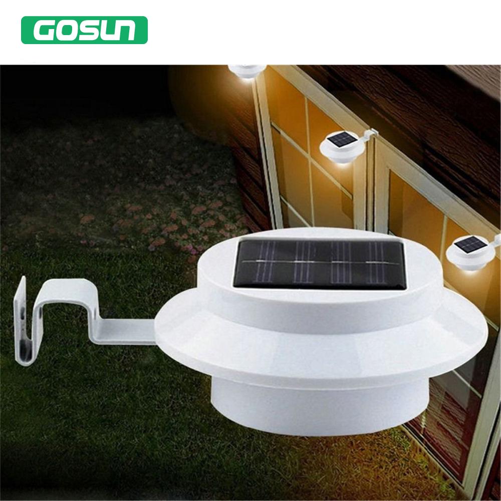 3 leds light sensor control Solar Powered Fence Gutter Solar Lights, Outdoor Security Solar Lamps