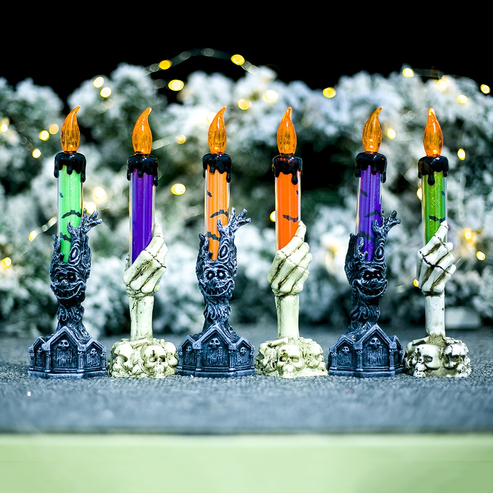Halloween Party Decor LED Candle Skeleton Ghost Hand Shape Electronic Candle Light Lamp for Halloween party Holiday Lamp - Image 2