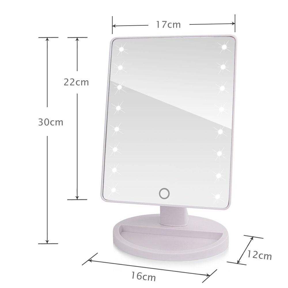 LED Touch Screen Makeup Mirror Professional Vanity Mirror With 16 LED Lights Health Beauty Adjustable Countertop 180 Rotating - Image 7