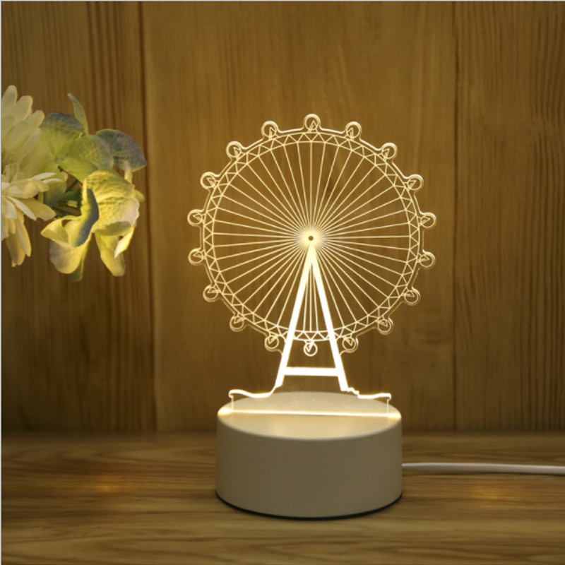 New Acrylic The neon lights 3D stereo Night light Small table lamp Bedside lamp LED lamp Birthday festival children decorate - Image 6