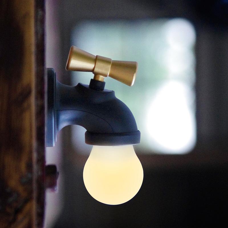 Water Tap LED Night Light Voice Control 2 Mode On/Auto Intelligent Sensor Faucet Night Lamp USB Rechargeable Smart Lamp - Image 2