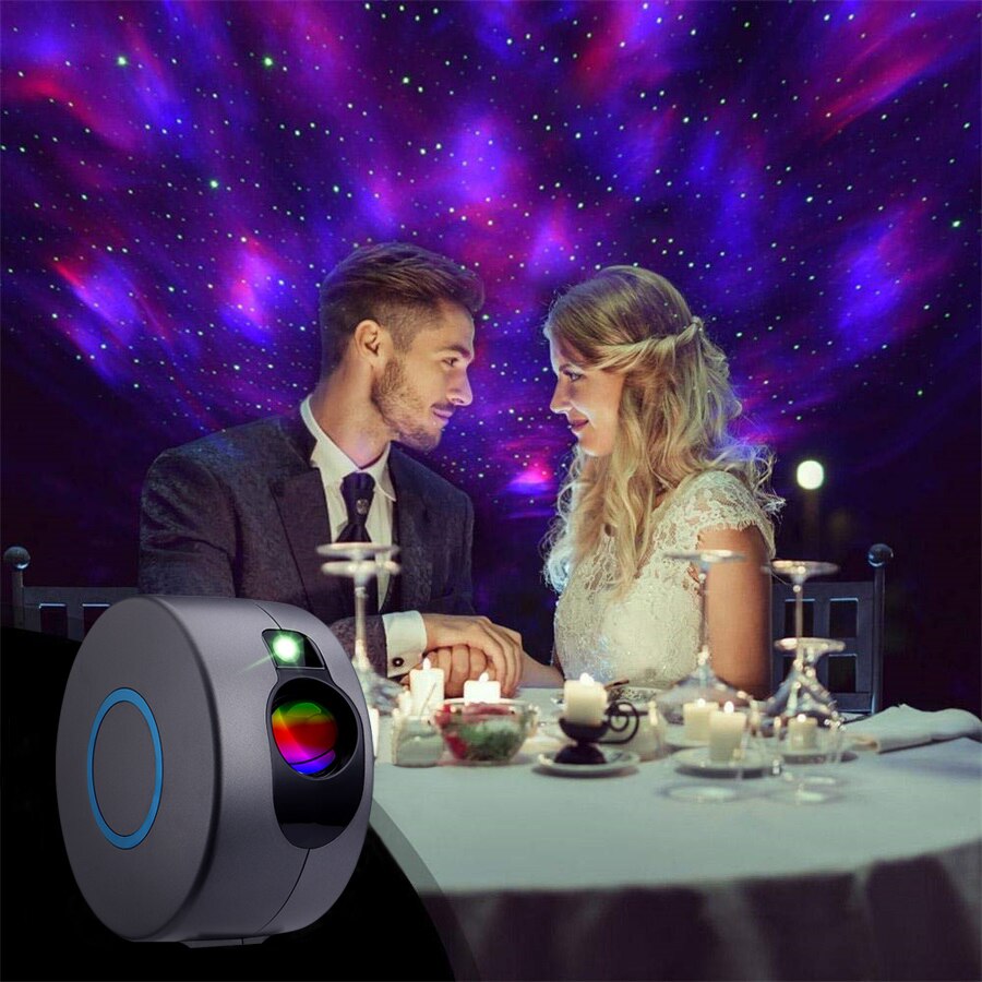 Laser Galaxy Starry Sky Projector Rotating Water Waving Night Light Led Colorful Nebula Cloud Lamp Atmospher Bedroom Beside Lamp - Image 3