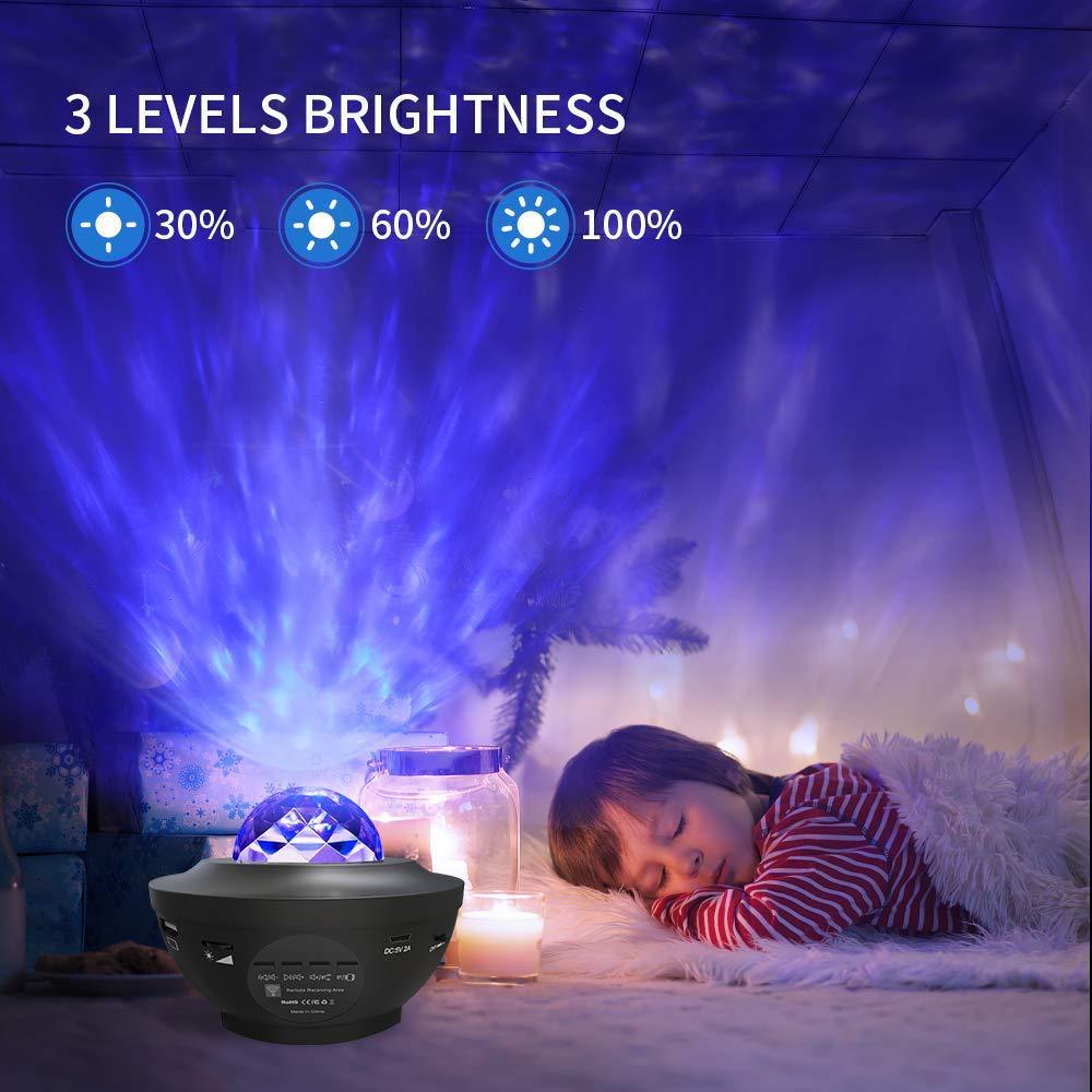 Galaxy Starry Night Lamp LED Star Projector Night Light Ocean Wave Projector with Music Bluetooth Remote Control Kids Gift - Image 5