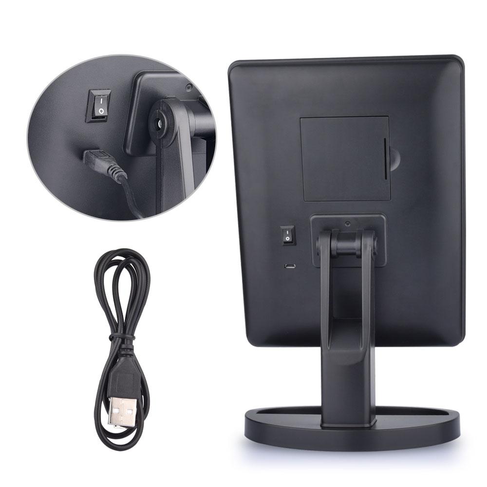 LED Touch Screen Makeup Mirror Professional Vanity Mirror With 16 LED Lights Health Beauty Adjustable Countertop 180 Rotating - Image 3