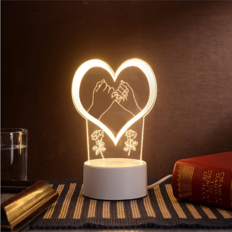 New Acrylic The neon lights 3D stereo Night light Small table lamp Bedside lamp LED lamp Birthday festival children decorate - Image 3
