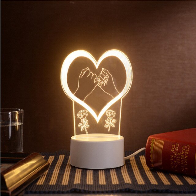 New Acrylic The neon lights 3D stereo Night light Small table lamp Bedside lamp LED lamp Birthday festival children decorate - Image 10