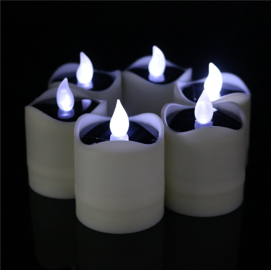 6pcs Solar Powered LED Candle Light Yellow Flicker Tea Lamp Festival Wedding Romantic Decor No Smoke, No flame, No self - heating - Image 7