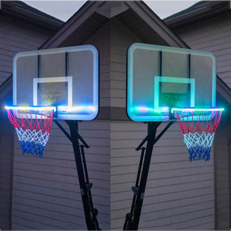 1 PCS LED Basketball Hoop Light Basketball Rim Changing  Induction Lamp Shoot Hoops Solar Light Playing At Night LED Strip Lamp - Image 2