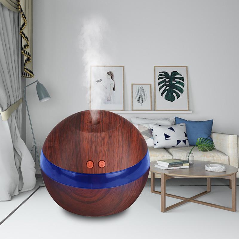 KBAYBO USB Ultrasonic Humidifier 290ml Aroma Diffuser Essential Oil Diffuser Aromatherapy Mist Maker with LED Light Wood grain - Image 4