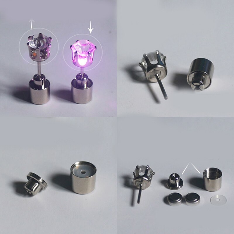 Fashion LED Earring Light Up Bright Earrings Glowing Ear Stud For DJ Dance Party Bar Girl Women Earring 1 Pair - Image 3