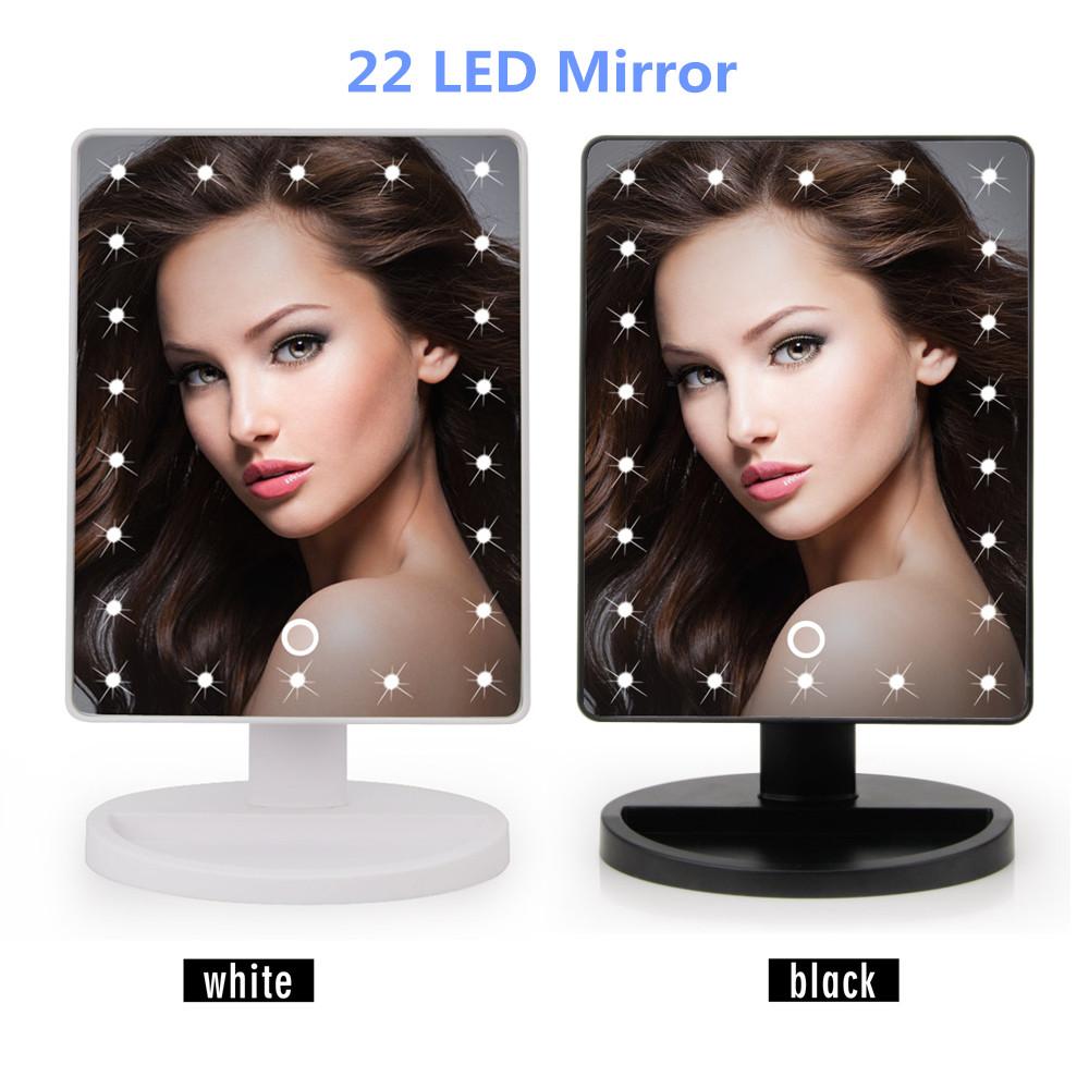 LED Touch Screen Makeup Mirror Professional Vanity Mirror With 16 LED Lights Health Beauty Adjustable Countertop 180 Rotating - Image 5