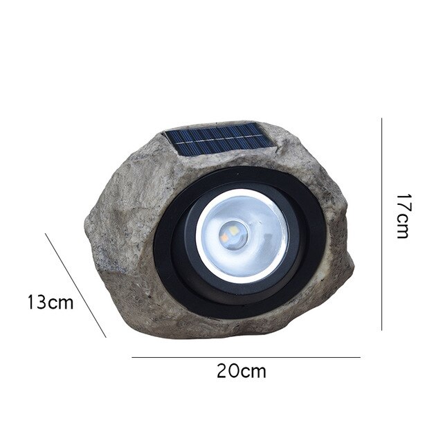 1PC Solar Simulate Resin Stone Lamp Warm Light Solar Lamp for Courtyard Park Garden Decor C1291 g - Image 7