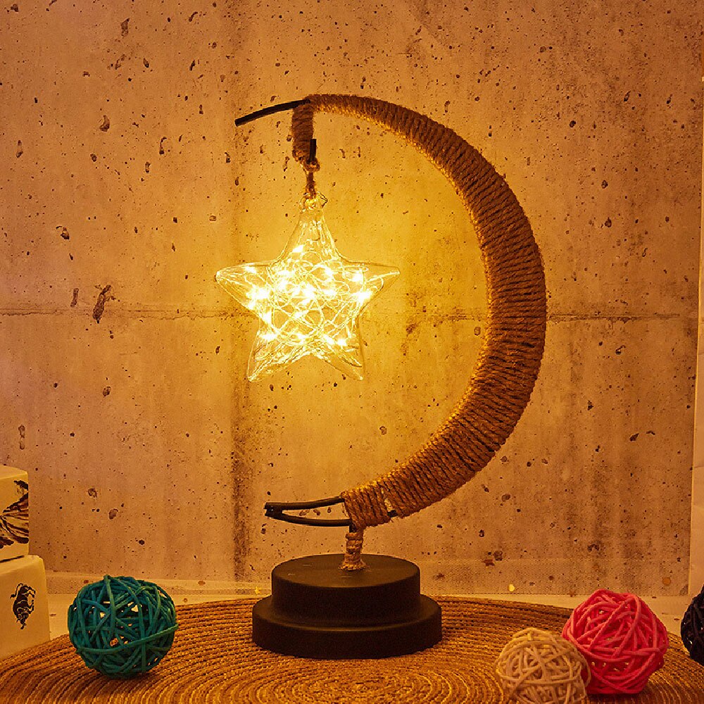 Night Light LED Hand Made Moon Stars Gift Lamp Sleeping Light - Image 3