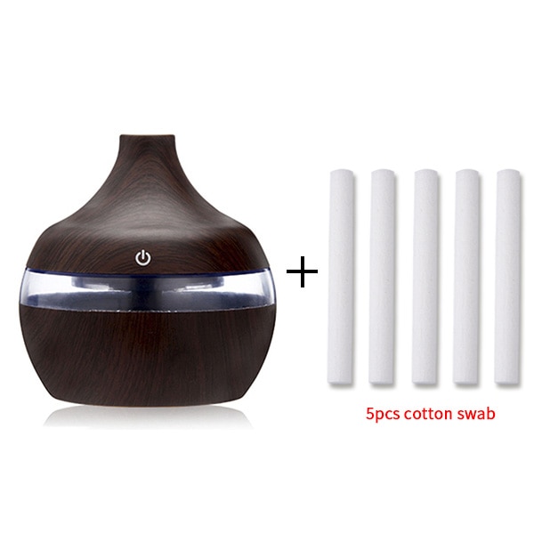 saengQ Electric Humidifier Essential Aroma Oil Diffuser Ultrasonic Wood Grain Air Humidifier USB Mini Mist Maker LED Light For - Image 7