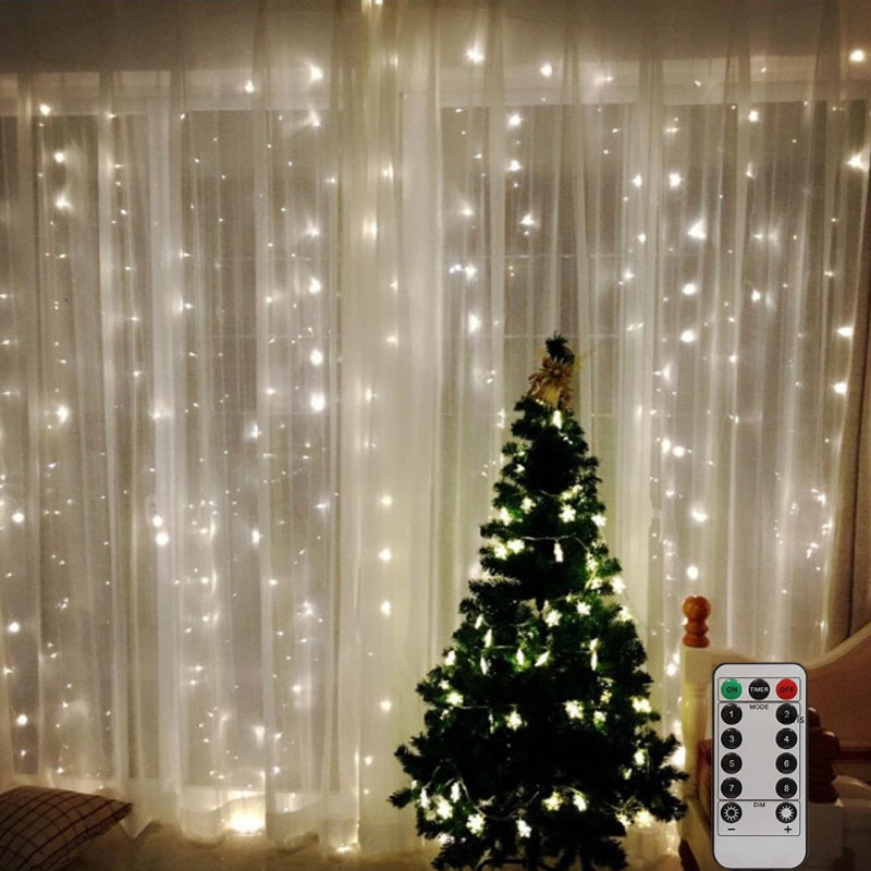 3M LED Curtain Lamp USB String Lights Remote Control Fairy Light Garland For New Year Christmas Home Wedding Decoration - Image 8
