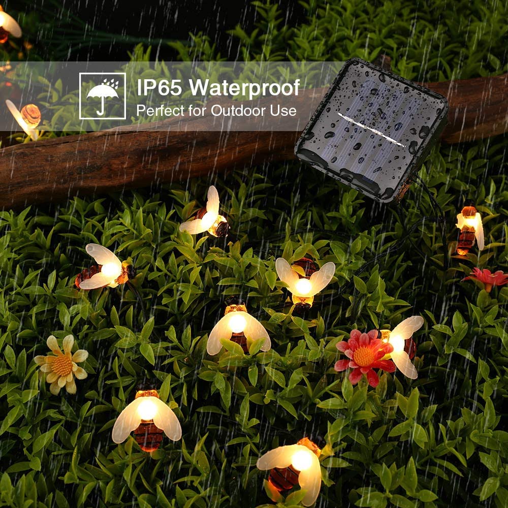 Holiday Light  Christmas Tree Decoration Outdoor Garland Solar Lamp Bee20/30/50led 8Mode For Wedding Party Garden Balcony Fairy - Image 3