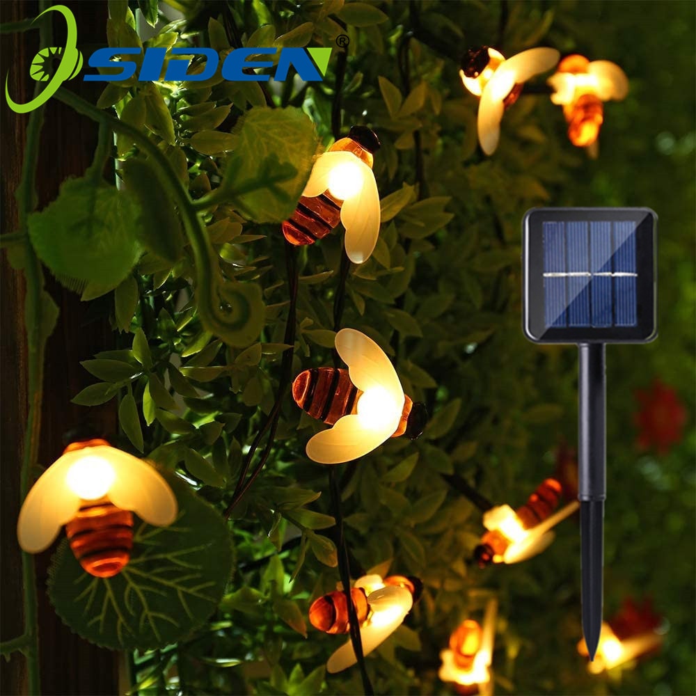 Holiday Light  Christmas Tree Decoration Outdoor Garland Solar Lamp Bee20/30/50led 8Mode For Wedding Party Garden Balcony Fairy
