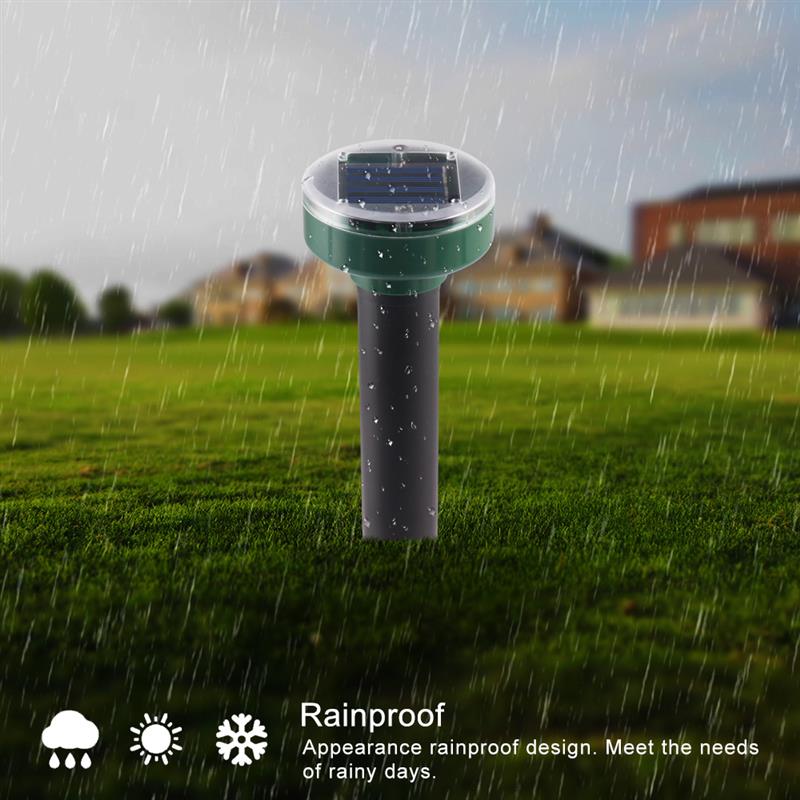 4pcs Solar Powered Ultrasonic Sonic Mouse Mole Pest Rodent Repeller Repellent Yard LED Light Repeller Outdoor Lamp Yard Garden - Image 4