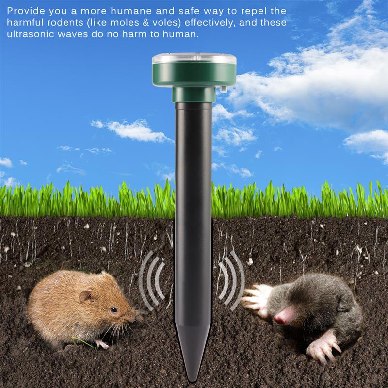 4pcs Solar Powered Ultrasonic Sonic Mouse Mole Pest Rodent Repeller Repellent Yard LED Light Repeller Outdoor Lamp Yard Garden - Image 2