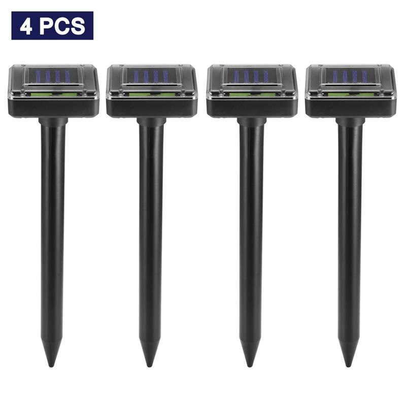 4pcs Solar Powered Ultrasonic Sonic Mouse Mole Pest Rodent Repeller Repellent Yard LED Light Repeller Outdoor Lamp Yard Garden - Image 8