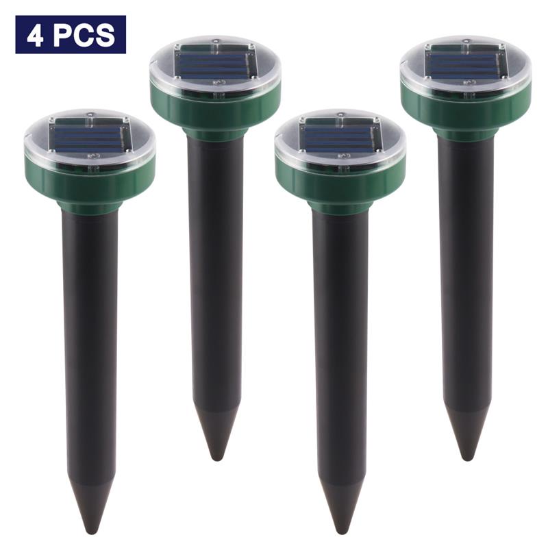 4pcs Solar Powered Ultrasonic Sonic Mouse Mole Pest Rodent Repeller Repellent Yard LED Light Repeller Outdoor Lamp Yard Garden - Image 7