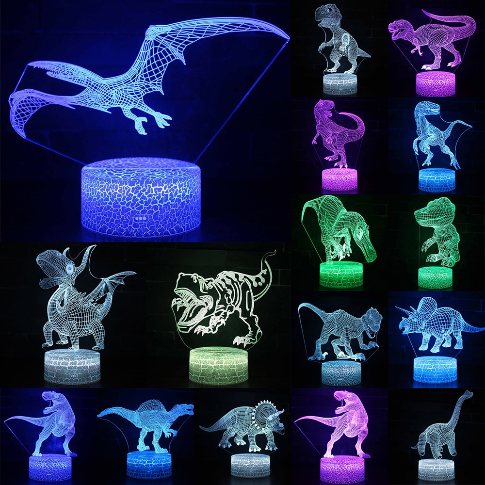 3D LED Night Light Lamp Dinosaur Series - Image 2
