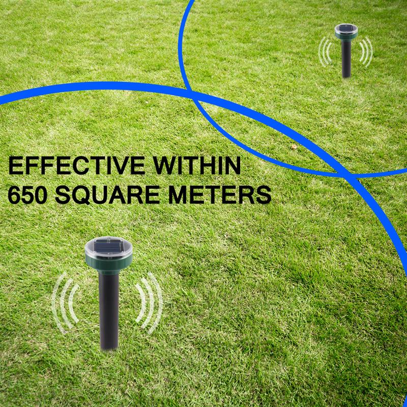 4pcs Solar Powered Ultrasonic Sonic Mouse Mole Pest Rodent Repeller Repellent Yard LED Light Repeller Outdoor Lamp Yard Garden - Image 6