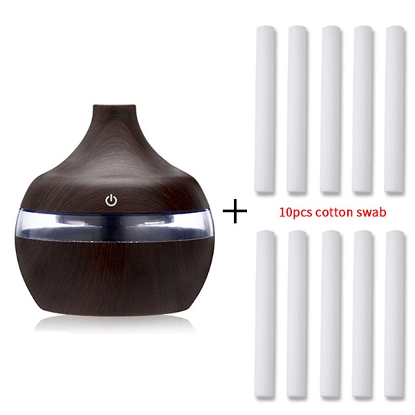 saengQ Electric Humidifier Essential Aroma Oil Diffuser Ultrasonic Wood Grain Air Humidifier USB Mini Mist Maker LED Light For - Image 9