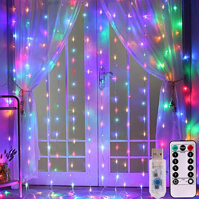 3M LED Curtain Lamp USB String Lights Remote Control Fairy Light Garland For New Year Christmas Home Wedding Decoration - Image 9