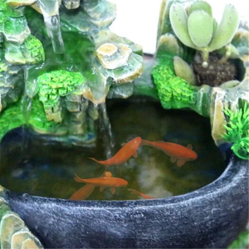Wealth Feng Shui Company Office Tabletop Ornaments Desktop Flowing Water Waterfall Fountain With Color Changing LED Lights Spray - Image 4