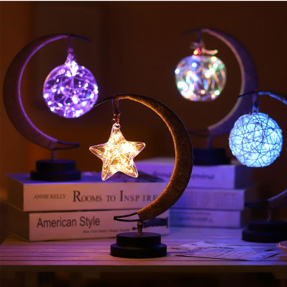 Night Light LED Hand Made Moon Stars Gift Lamp Sleeping Light - Image 6