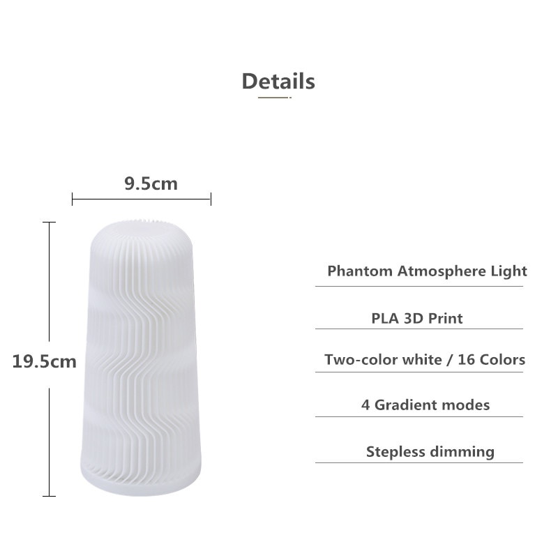 Atmosphere Lamp Bedside Lamp Touch Control LED USB Charging Night Light - Image 4