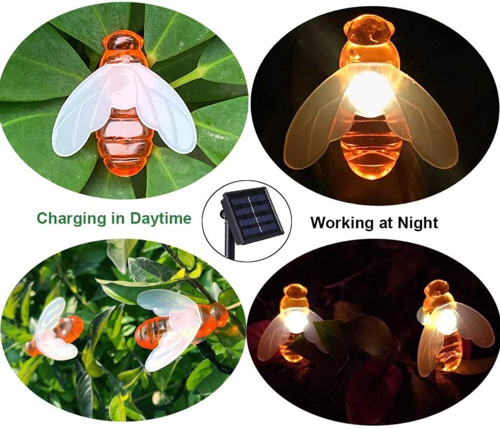 Holiday Light  Christmas Tree Decoration Outdoor Garland Solar Lamp Bee20/30/50led 8Mode For Wedding Party Garden Balcony Fairy - Image 6
