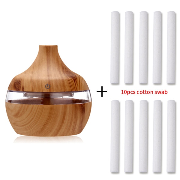 saengQ Electric Humidifier Essential Aroma Oil Diffuser Ultrasonic Wood Grain Air Humidifier USB Mini Mist Maker LED Light For - Image 10